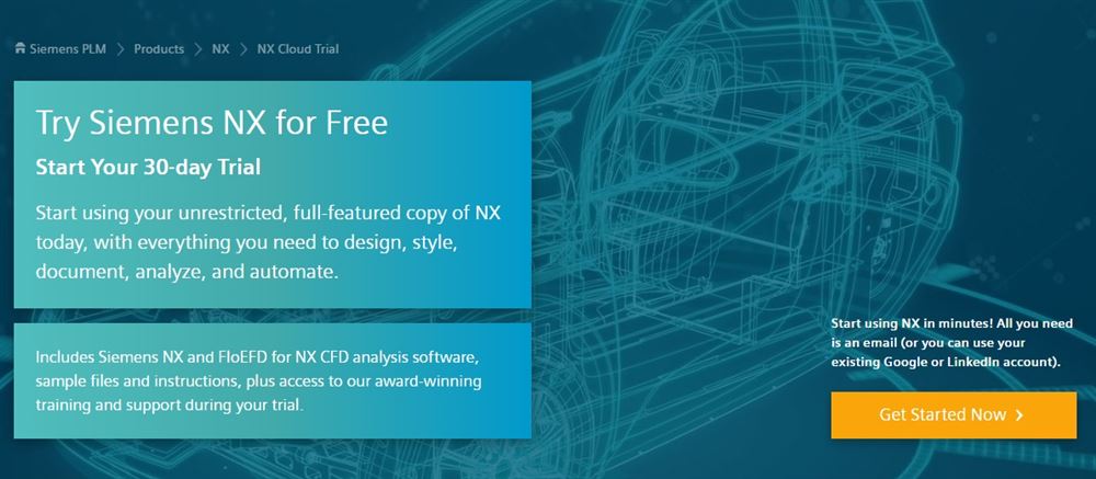 Try Siemens NX for Free Start Your 30-day Trial