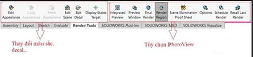 Phần mềm SolidWorks: Hướng dẫn render bằng phần mềm SolidWorks