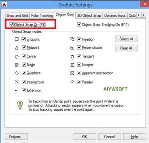 Cách để bắt điểm nhanh trong phần mềm AutoCAD